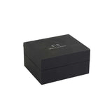 Armani Exchange Reloj para hombre, movimiento multifunción de cuarzo y caja de 42 mm con correa de piel, Negro azabache
