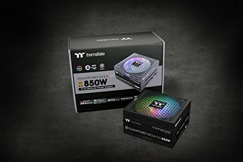 Thermaltake Toughpower GF 3 ARGB 850W | PC ATX 3.0 Power Supply | PCIe Gen 5.0 | 80-Plus-Gold | Fully Modular | Quiet 140 Fan | EU Certified | Black
