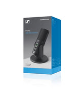 Sennheiser Profile Micrófono USB con Soporte para sobremesa - Diseño Plug & Play, Grabar podcasts y Streaming, Cápsula de Condensador cardioide, Cable USB-C de 1,2m - Negro (700065)