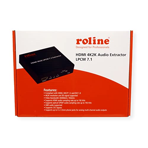 ROLINE Extractor Audio HDMI 4K2K LPCM7.1, Negro