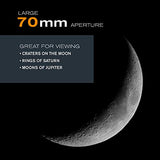 Celestron 21037 PowerSeeker 70EQ Telescopio refractor : incluye dos oculares, diagonal de imagen recta, lente Barlow de 3 aumentos, trípode ajustable en altura y bandeja de accesorios de lujo, negro