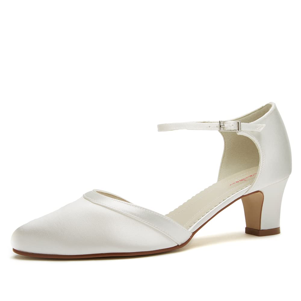 Rainbow Club Zapatos de Novia Anika - Dos Piezas, Corte salón, Mujer, satén Ivory Crema, Mujer, número 40 UE (7 Reino Unido)