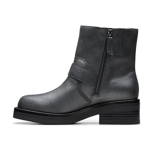 Clarks Hebilla Rebelle, Botas de Moda Mujer, Black Wlined Lea, 35.5 EU