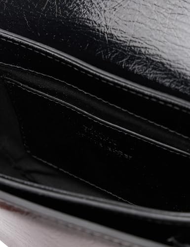 Pinko Love Round Click Mini Borla Crinckle Laminado, Bolsa Mujeres, Z99b_Black Limusine Block Color