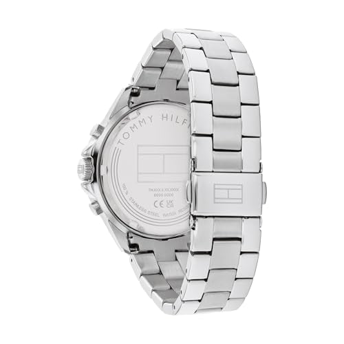 Tommy Hilfiger Reloj Analógico de Cuarzo multifunción para Mujer con Correas en Acero Inoxidable