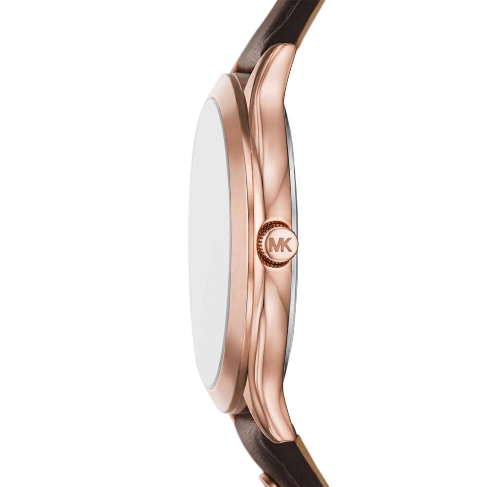 Michael Kors Reloj Slim Runway para Mujer, 38 mm, Movimiento trifuncional de Cuarzo con Correa de Piel