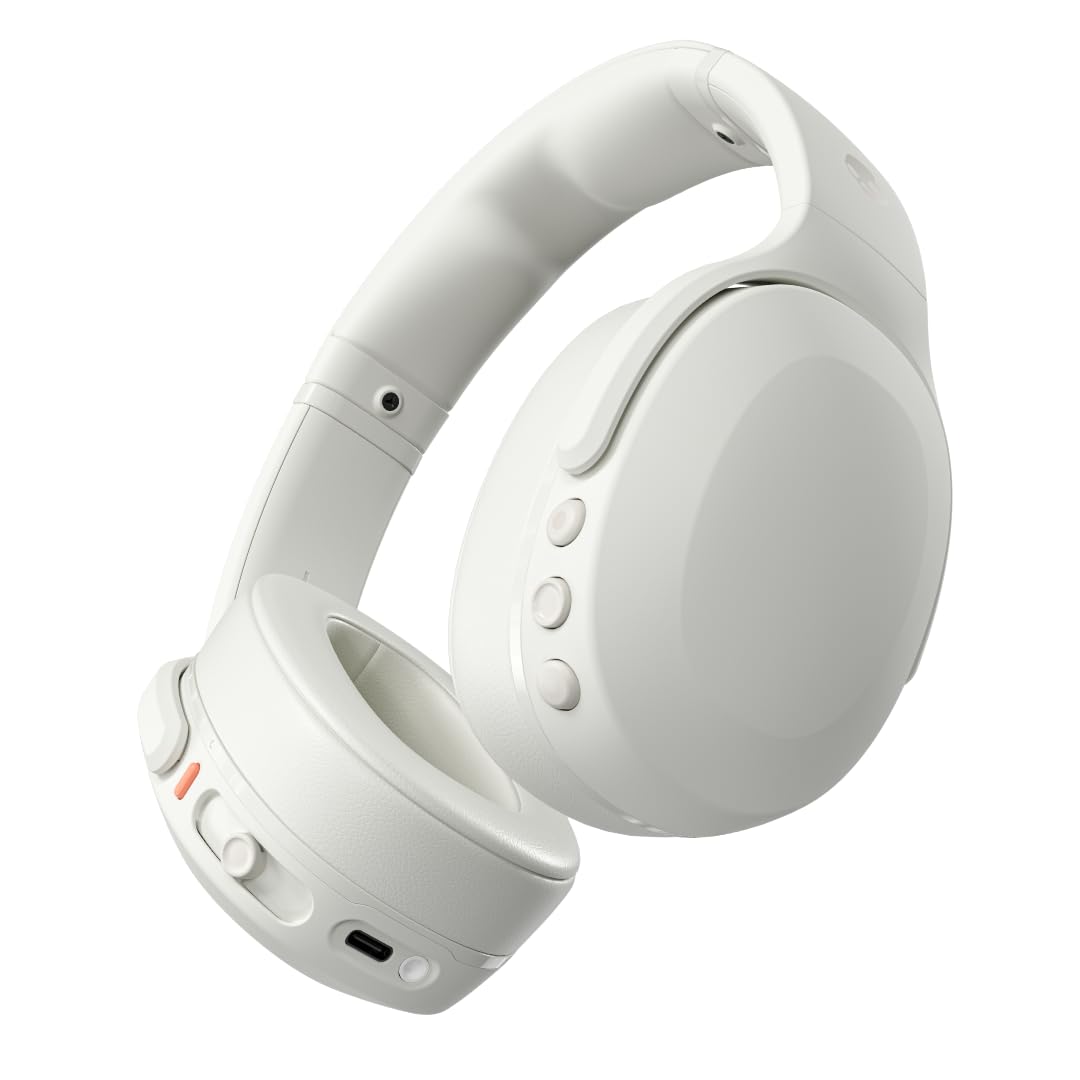 Skullcandy Crusher EVO Cascos Over-Ear Inalámbricos con Sensory Bass, 40 h de Autonomía, Micrófono, Compatibles con iPhone Android y Dispositivos Bluetooth, Bone