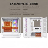 Antec C7 ARGB Blanco, Soporte de GPU RTX 40, 4 Ventiladores ARGB PWM de 120 mm incluidos, refrigeración Vertical, Tipo C de 10 Gbps, Paneles Frontales y Laterales de Vidrio Templado Continuo
