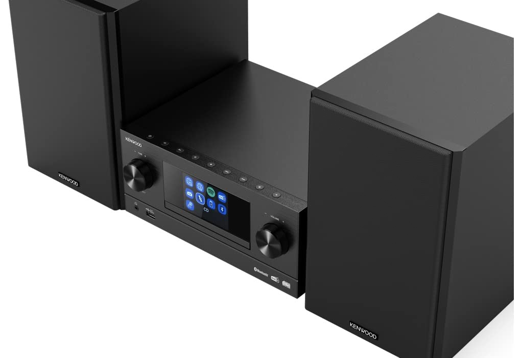 Kenwood M-9000S-B - Micro Sistema Hi-Fi con CD, Dab +, Radio por Internet, Spotify, FM, Bluetooth, USB y Gran Pantalla a Color TFT