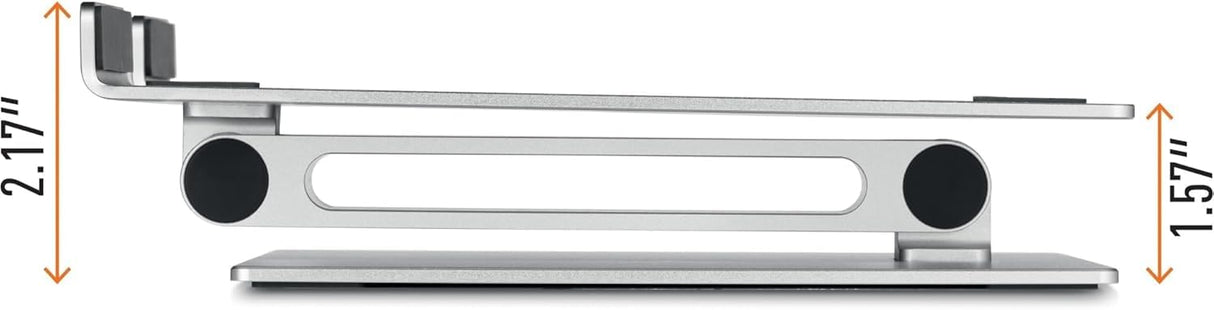 Durable Soporte de mesa para ordenador portátil/notebook, ajustable en altura y ángulo, plegable, plata, 505023