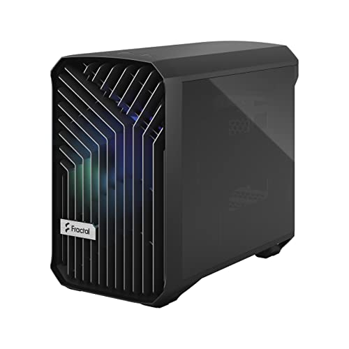 Fractal Design Torrent Nano RGB Black - Light Tint Tempered Glass Side Panels - Open Grille for Maximum Air Intake - 180mm RGB PWM Fan Included - Type C - mATX Airflow Mini Tower PC Gaming Case