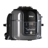 Ninja Foodi Olla eléctrica multifunción, 6 l, 7 funciones en 1, Olla a presión, Freír con aire, Cocción lenta, Parrilla y más, en acero galvanizado y negro, OP300EU