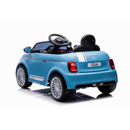 Tachan - Vehículo eléctrico Fiat 500 - De Color Azul - Batería 12v - Control Parental por R/C - +3 años (711T00852 CPA Toy Group)