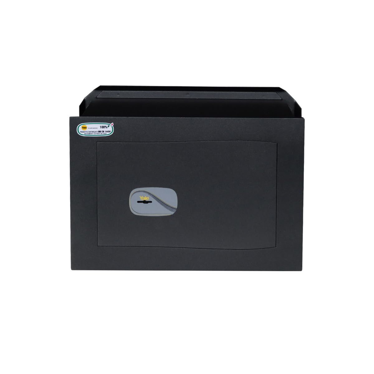 Yale Caja fuerte de pared con llave Y3260220, negra, 27 x 39 x 24 cm, 2 pernos horizontales y 1 + 1 verticales