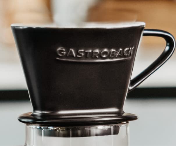 GASTROBACK Hervidor de agua de diseño Pour Over Advanced #42329 + filtro de porcelana (1 x 1), color negro