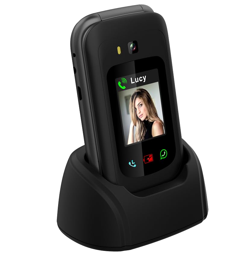 Funker E450 MAX Pro 2 - Teléfono Plegable 4G para Mayores - Whatsapp - Videollamada - Pantalla Táctil - Botón SOS - Geolocalización - Batería 1750 mAH - Compatibilidad con Audífonos - Carga Tipo C