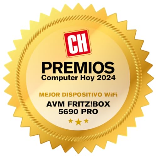 AVM FRITZ!Box 5690 Pro International - Router, WiFi 7, TriBanda con hasta 18,5 Gbps, Mesh, WAN 2,5Gb, 4 x LAN Gigabit, 1 x USB 3.1, Base DECT, Servidor Multimedia, Interfaz en Español