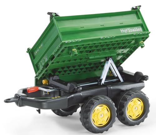 Rolly-rollyMega Trailer Anhänger John Deere Toys 122004-Remolque (niños de 2,5 a 5 años, 3 Lados, Enganche Trasero, Remolque de Dos Ejes), Color Verde, 0 (S2612200)