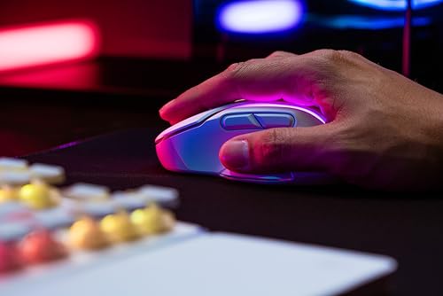 Turtle Beach Kone II Air: ratón inalámbrico ergonómico RGB para Juegos, batería de 350 Horas, Sensor óptico de 26 000 PPP interruptores ópticos de 100 Millones de clics, Blanco ártico