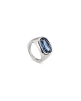 UNO de 50 Anillo En Aleación De Metales Bañado En Plata De Ley Con Cristal Facetado