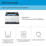 HP Color LaserJet Pro 3202dw 499R0F, Impresora Laser A4 a doble cara automática (25 ppm, Wi-Fi de banda dual, Wi-Fi Direct, USB 2.0, Procesador 1,2 GHz, Memoria 256MB, HP Smart App) Blanca y Azul