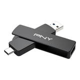 PNY Unidad Flash Duo Link V3 1TB USB 3.2 Gen 2 Tipo-C y Tipo-A OTG, Velocidades de Lectura/Escritura 1000/800MB/s, Almacenamiento móvil Externo Compatible con Smartphones/tabletas/Ordenadores
