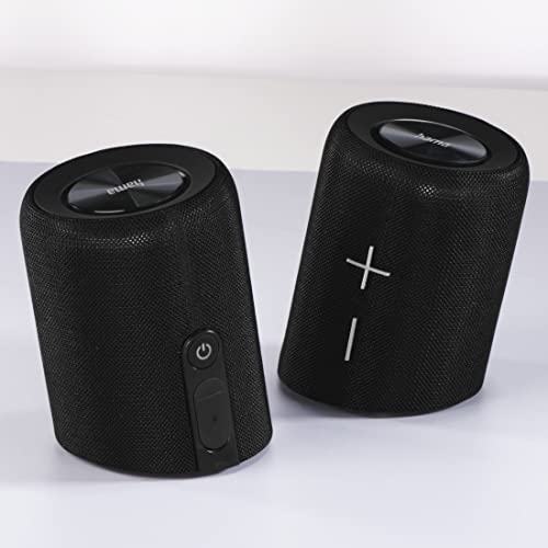 Hama | Altavoz Bluetooth Twin 3.0 (Altavoz Inalámbrico, Gran Potencia, Resistente al Agua IP67, Se Puede Dividir en 2 Altavoces Individuales) Color Negro