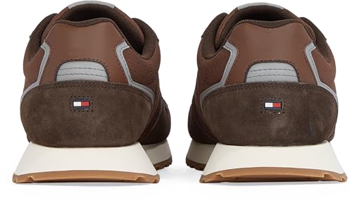Tommy Hilfiger Runner Sneaker Hombre New Eva Mix Flag Calzado, Marrón (Ebony Brown), 43