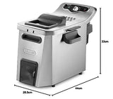 DeLonghi F44532CZ Solo - Freidora Independiente de Acero Inoxidable, 5 L, 3200 W, 1,5 kg, Negro
