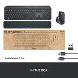 Logitech MX Keys Combo para empresas | Gen 2, teclado/ratón inalámbrico de tamaño completo, con apoyamano para teclado, Bluetooth, Logi Bolt, Clics Suaves, Windows/Mac/Chrome/Linux, QWERTY ESP - Gris