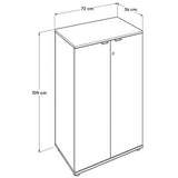 BAKAJI Armario archivador de Documentos 2 Puertas, Mueble de Oficina, módulo estantería de 3 estantes, para casa, Oficina, Estudio, Porta Tarjetas, portadocumentos con Llave y Cierre de Cerradura