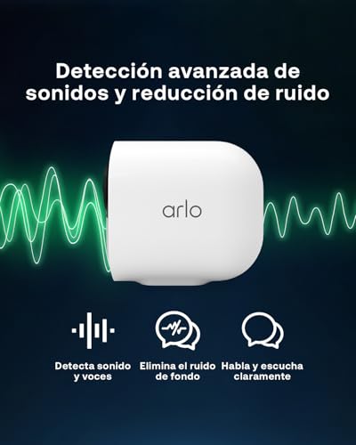 Arlo Ultra 2 Camara de Vigilancia WiFi Exterior 4K, Camara de Vigilancia WiFi Interior, Sensor de Movimiento, Alarmas Para Casa, Requiere Smart Hub Que Se Vende Por Separado, Cámara Adicional, Negra