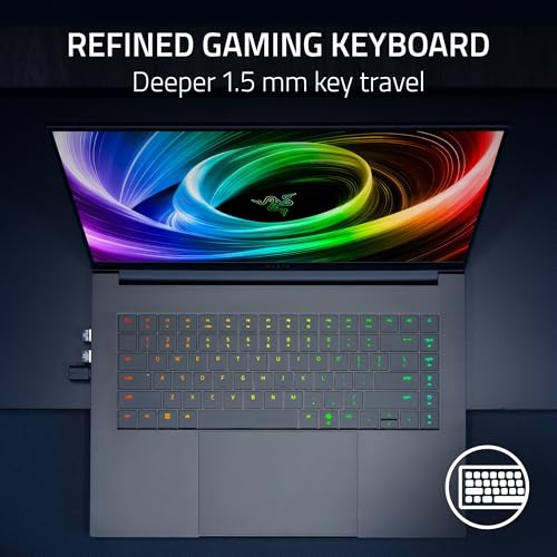 Razer Blade 16-16 Pulgada Portátil Gaming - NVIDIA RTX 5070 - AMD Ryzen AI 9 365-16" OLED Pantalla QHD+ 240Hz - 8000 MHz LPDDR5X 32GB Ram - SSD 1TB - Teclado US | Negro