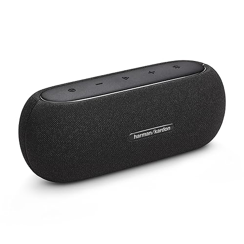 Harman Kardon Luna, Altavoz portátil, Resistente al Agua y al Polvo, con diseño Elegante, tecnología Bluetooth, Puerto USB y duración de batería de hasta 12 hrs, Negro