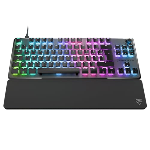 Turtle Beach Vulcan II TKL Pro - Teclado para Juegos mecánico RGB magnético, Interruptor analógico con Efecto Hall, Teclas Medias, reposamuñecas, Placa de Aluminio