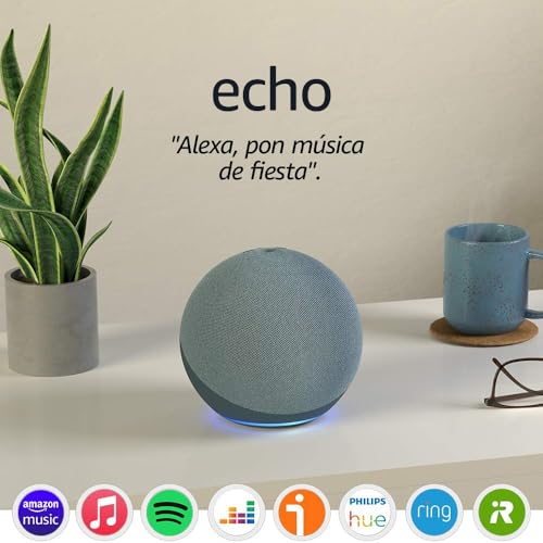 Echo (Última generación) | Sonido de alta calidad, controlador de Hogar digital integrado y Alexa | Azul grisáceo