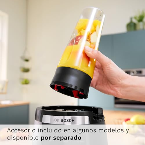Bosch, batidora de vaso MMB6652B, VitaPower Serie 6, motor de 1800 vatios, velocidad del motor de hasta 45.000 rpm, 6 programas automáticos, jarra batidora Tritan, negro