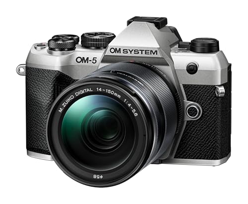 Cámara Micro Cuatro Tercios OM SYSTEM OM-5 Mark II, Incl. Objetivo M.Zuiko Digital ED 14-150mm II, Sensor Live Mos de 20 MP, estabilización de Imagen de 5 Ejes, Sellado IP53 contra la Intemperie