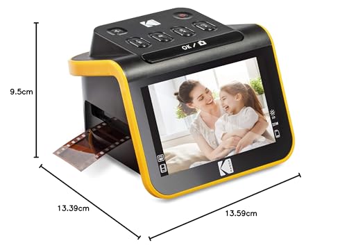 KODAK Slide N SCAN con Gran Pantalla LCD de 5 Pulgadas, conversión de Negativos y Diapositivas en Color, Blanco y Negro 35 mm, 126, 110 Negativos en Fotos Digitales JPEG de 22MP de Alta resolución