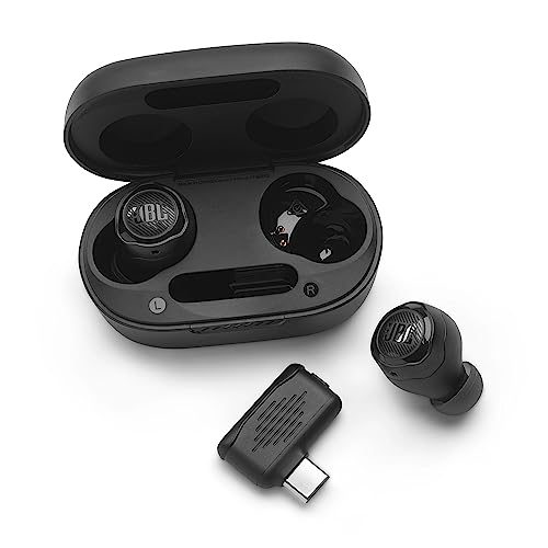 JBL Quantum Air TWS Auriculares In Ear inalámbricos, con cancelación de ruido, 8 horas de reproducción, resistencia al agua IPX4, compatible con asistente de voz, negro