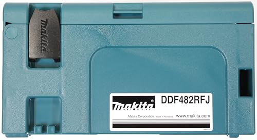 Makita DDF482RFJ drill Negro, Azul 1900 RPM 1,5 kg - Taladro eléctrico (1900 RPM, 1,3 cm, 3,8 cm, 36 Nm, 62 Nm, 600 RPM)