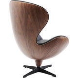 KARE 83346 Sillón Giratorio Lounge, Schwarz Walnuss, 63.5 x 43 x 114