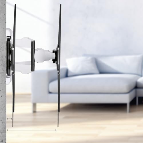Hama Soporte de Pared para TV (3 articulaciones, 90 Pulgadas, VESA 800 x 600, LCD/LED, para TV, Montaje en Pared, Giratorio 120 Grados, Inclinado, Acero, Capacidad de Carga máxima de 75 kg, bisagras