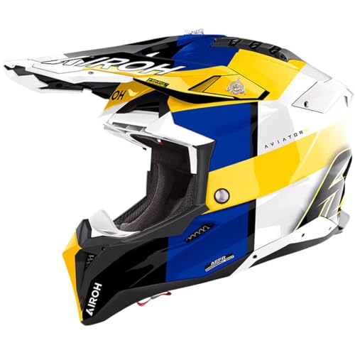 AIROH Aviator 3 Monarch Blue/Yellow Gloss L
