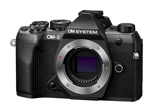 Cámara Micro Cuatro Tercios OM SYSTEM OM-5 Mark II, Sensor Live Mos de 20 MP, estabilización de Imagen de 5 Ejes, Sellado contra la Intemperie IP53, Disparo de Alta resolución a Pulso de 50 MP, Negro