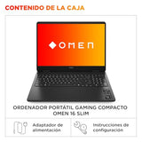 HP OMEN Slim - Ordenador portátil Gaming 16" 2.5K WQXGA (Intel Ultra 9-285H, 32GB RAM, 1TB SSD, NVIDIA RTX 5070, Windows 11 Home) Teclado QWERTY Español - Negro