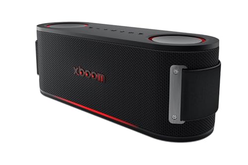 LG xboom Bounce, Altavoz Inalámbrico, Bluetooth, 40W, Sonido Sound Boost, Resistente al Agua IP67, Autonomía 30h, Color de Luces LED Variable, Amplia Conectividad