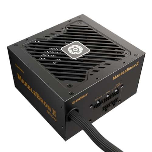 ENERMAX MARBLEBRON II - Fuente de alimentación Modular para Juegos (850 W, 3.1 ATX, PCIe 5.1, Cable de Manga indiv), Color Bronce 80 Plus, Ventilador FDB silencioso de 12 cm, CC a CC con Condensador