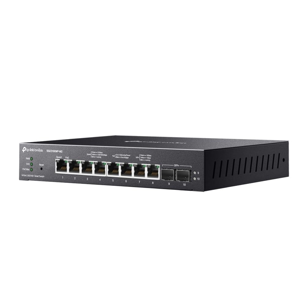 TP-Link Omada SG2210XMP-M2 Switch Gestionado L2+ Gigabit 2.5G 8 Puertos + 2 SFP+ PoE