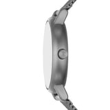 Skagen Signatur Lille Reloj para Mujer, Movimiento de cuarzo a dos agujas en tono plateado con correa de acero inoxidable o piel, 30 mm, Carbón Y Gris